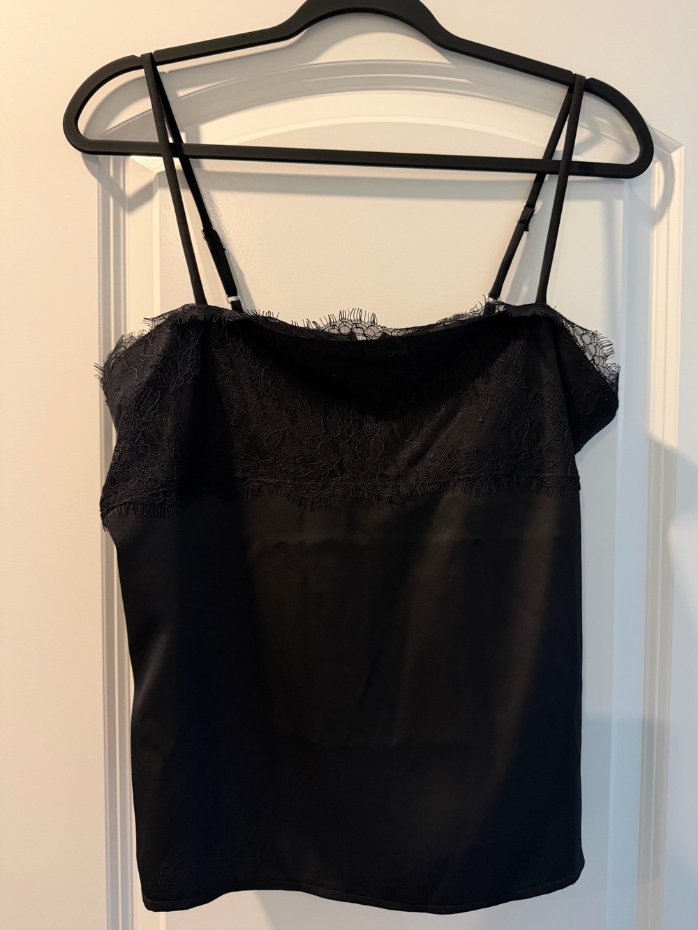 NWT Topshop Black Lace Trim Top